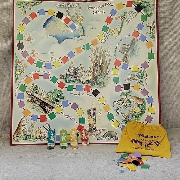 WINNIE THE POOH 1959 Board Game COMPLETE PARKER BROTHERS Vtg Disney Complete - Picture 3 of 10